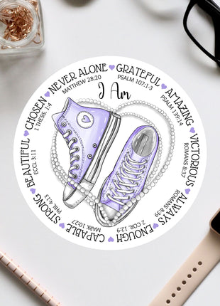 a sticker with a pair of sneakers on it