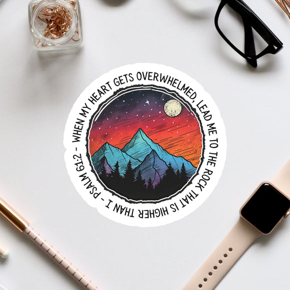 a sticker of a mountain with a quote on it