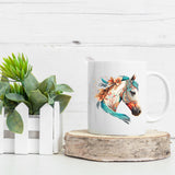 Boho Floral Horse - 11 oz Mug