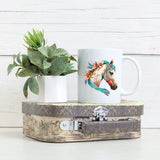 Boho Floral Horse - 11 oz Mug