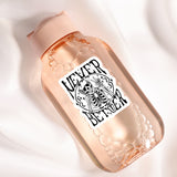A bottle of liquid with a label that says "NEVER BETTER" and features a skull and crossbones design.