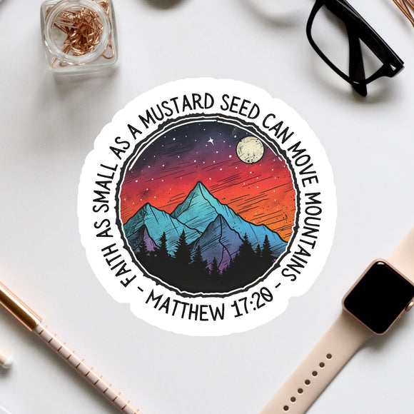 a sticker of a mountain with a sky background