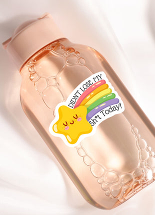 a bottle with a sticker of a bear on it