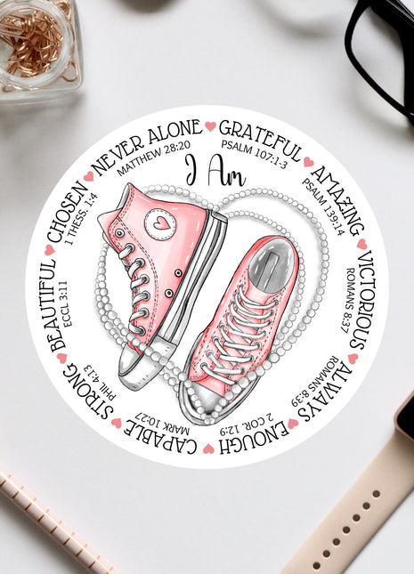 a sticker with a pair of sneakers on it