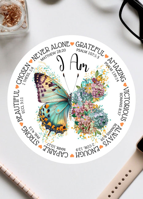 a blue butterfly sitting on top of a white table