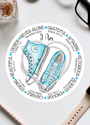 a sticker with a pair of sneakers on it