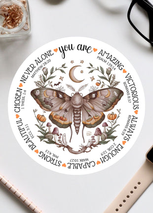 a sticker with a picture of a butterfly on it