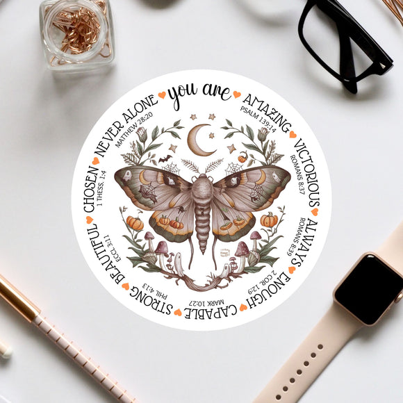 a sticker with a picture of a butterfly on it
