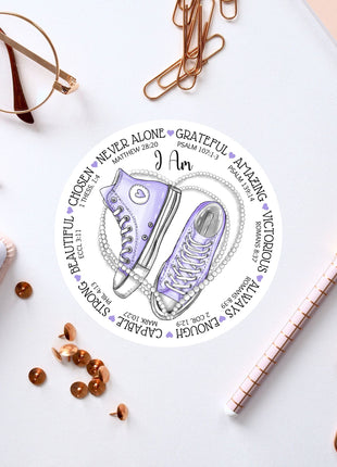 a sticker with a pair of sneakers on it